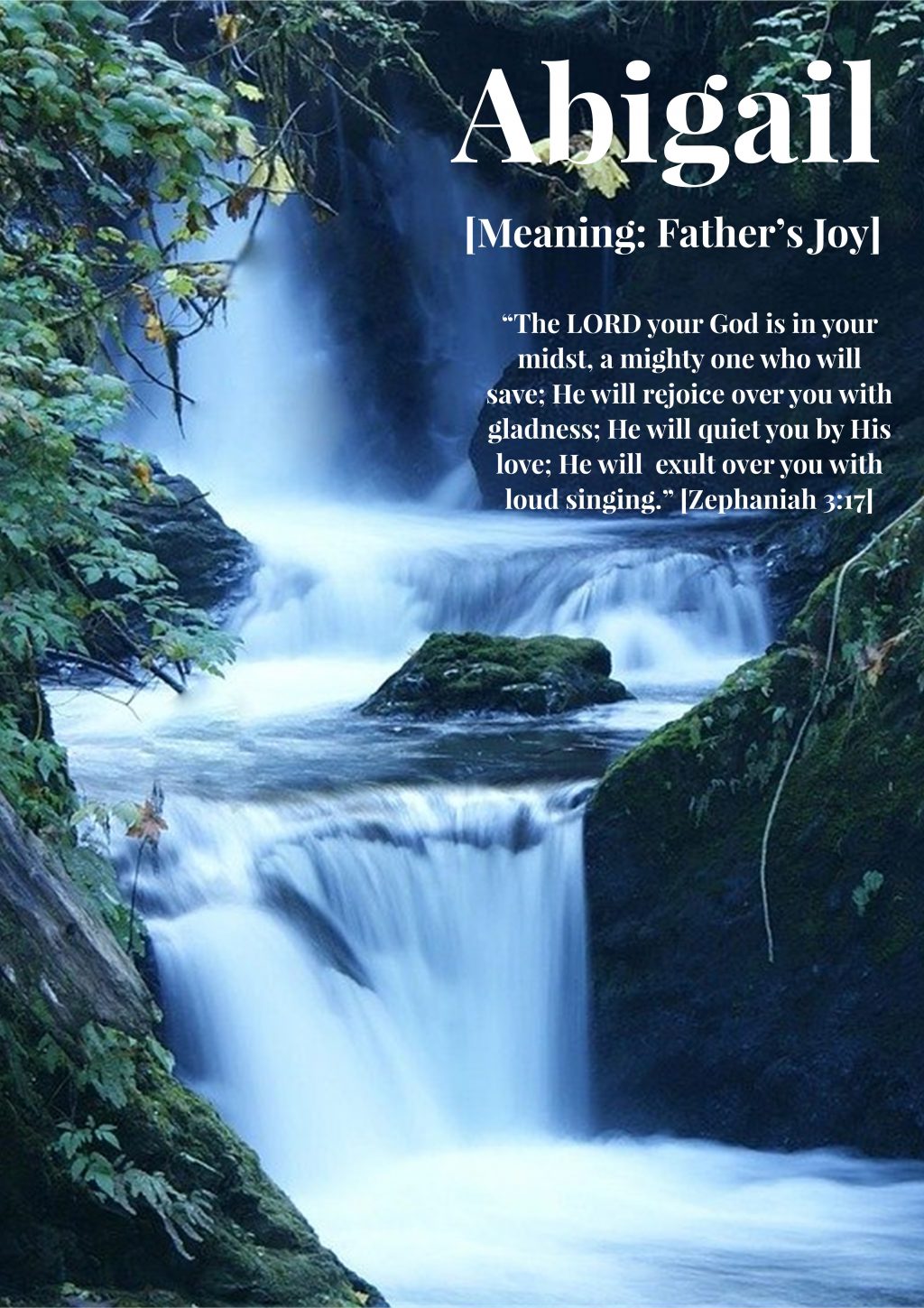  Waterfall A3 Name Meaning And Scripture Canvas Sublime Gifts
